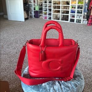 Coach Red Tote Bag
